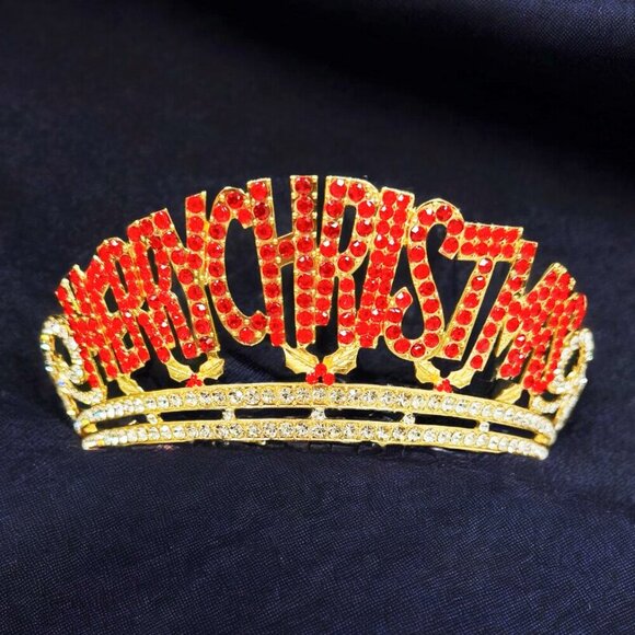 Merry Christmas Crown, Christmas Decor, Christmas Tree Topper, Christmas Gift - Picture 4 of 9